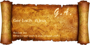 Gerlach Ajna névjegykártya